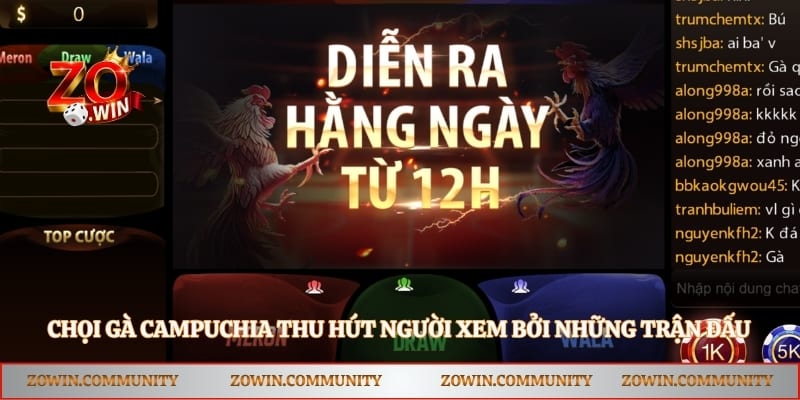 Chọi gà Campuchia thu hút người xem bởi những trận đấu kịch tính