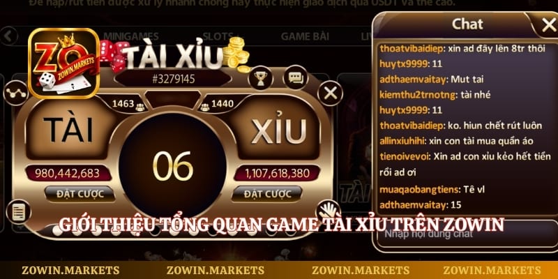 Giới thiệu tổng quan game tài xỉu trên Zowin