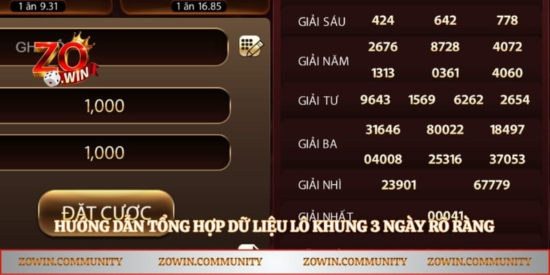 Hướng dẫn tổng hợp dữ liệu lô khung 3 ngày rõ ràng
