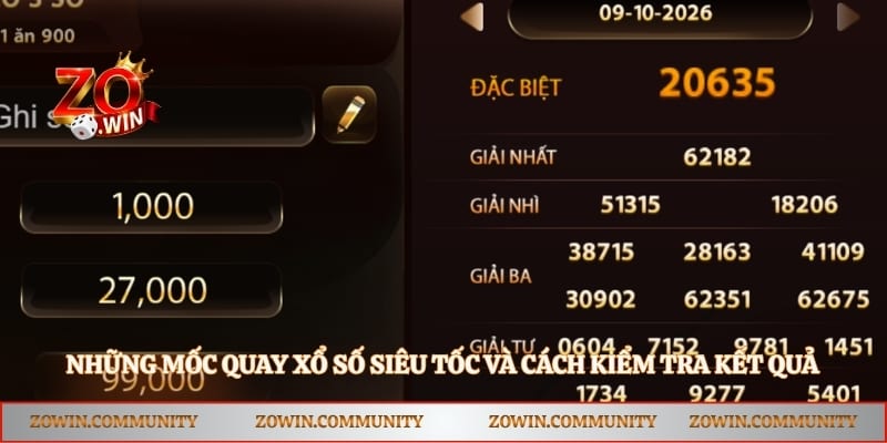 Những mốc quay xổ số siêu tốc và cách kiểm tra kết quả